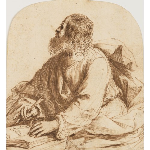 An Evangelist Seated at a Table Writing